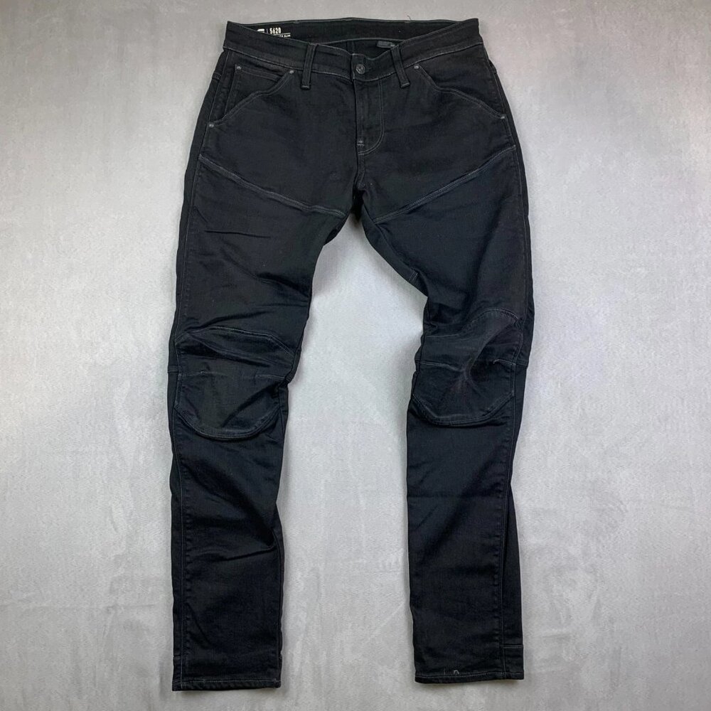 G Star Raw Mens Pants 33 Black Jeans 5620 3D Super Slim Stretch Button Fly 33x32